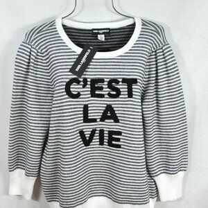 Karl Lagerfeld Black and White Striped Sweater